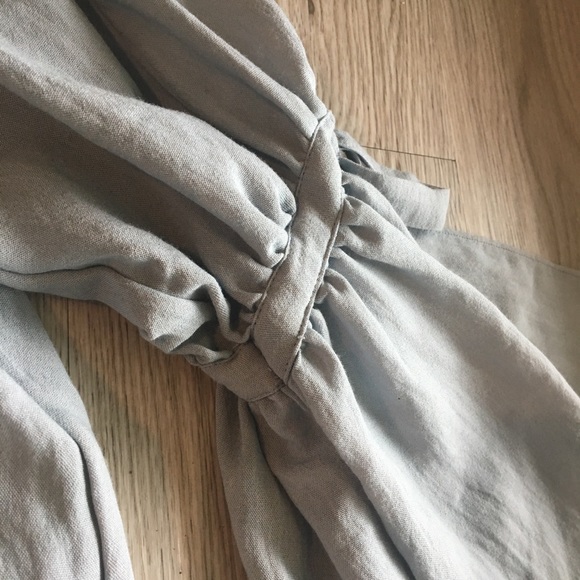 Mauve Anthropologie Bell-sleeved Linen Top - Picture 4 of 4